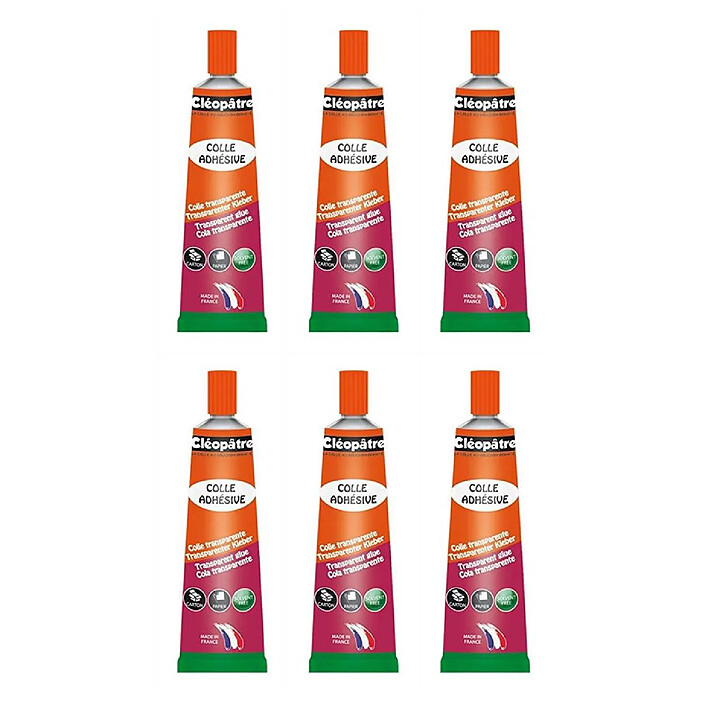 CLÉOPÂTRE Colle Adhésive Cléopâtre en tube alu de 30 gr x 6