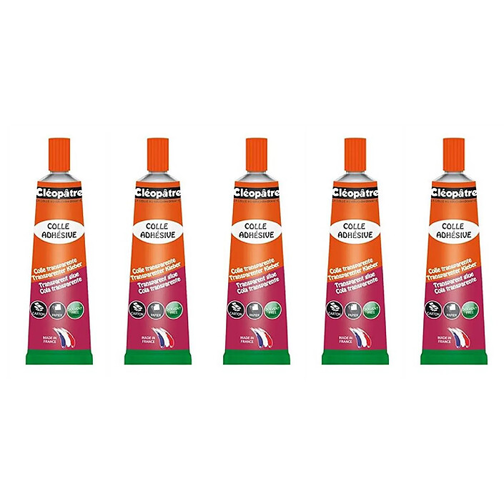 CLÉOPÂTRE Colle Adhésive Cléopâtre en tube alu de 30 gr x 5