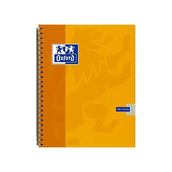 OXFORD Cahier à spirale 170 x 220 mm Quadrillé 5x5 100 pages 90g Couverture Aléatoire
