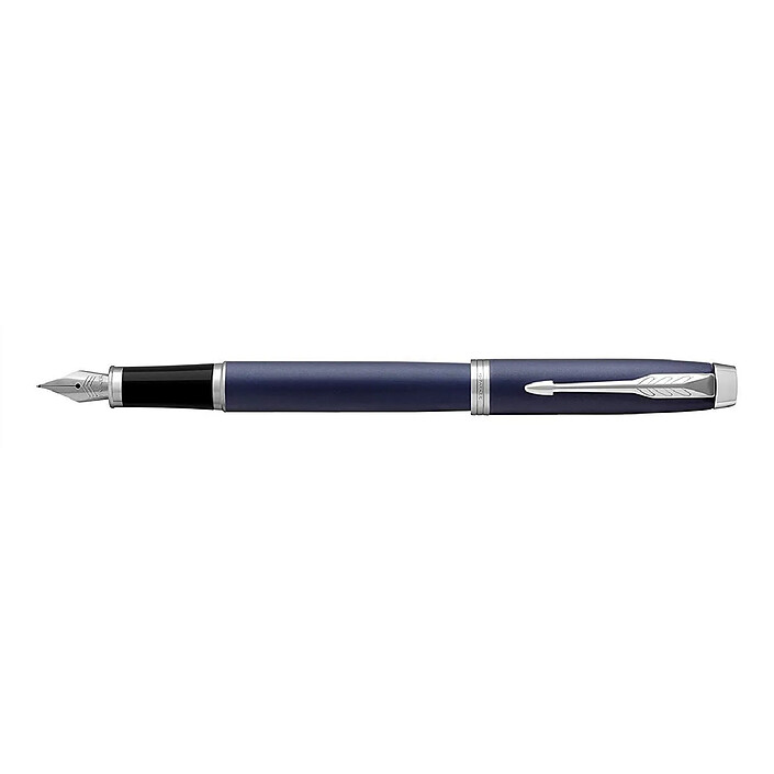 PARKER Stylo Plume IM Pointe Moyenne Bleu Royal attributs chromés
