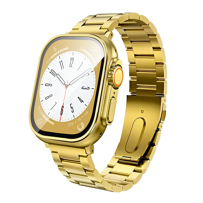 Hoko Montre Connectée Bluetooth 5.3 Étanche IP67 avec Grand Écran et Suivi Santé Dorée