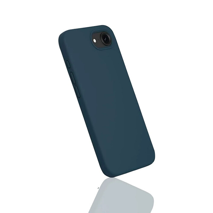 Avis Evetane Coque iPhone 16e / 17e Silicone liquide Bleu + 2 Vitres en Verre trempé Protection écran Antichocs