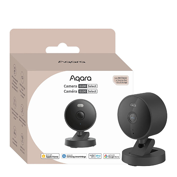 Aqara Caméra de Surveillance G100 Select WiFi Résolution 2K Détection IA Noir pas cher