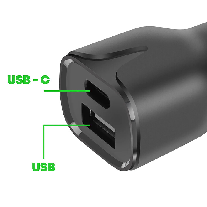 Pack Accessoires Voiture avec Chargeur USB-C + Câble 3 en 1 et Support Noir pas cher