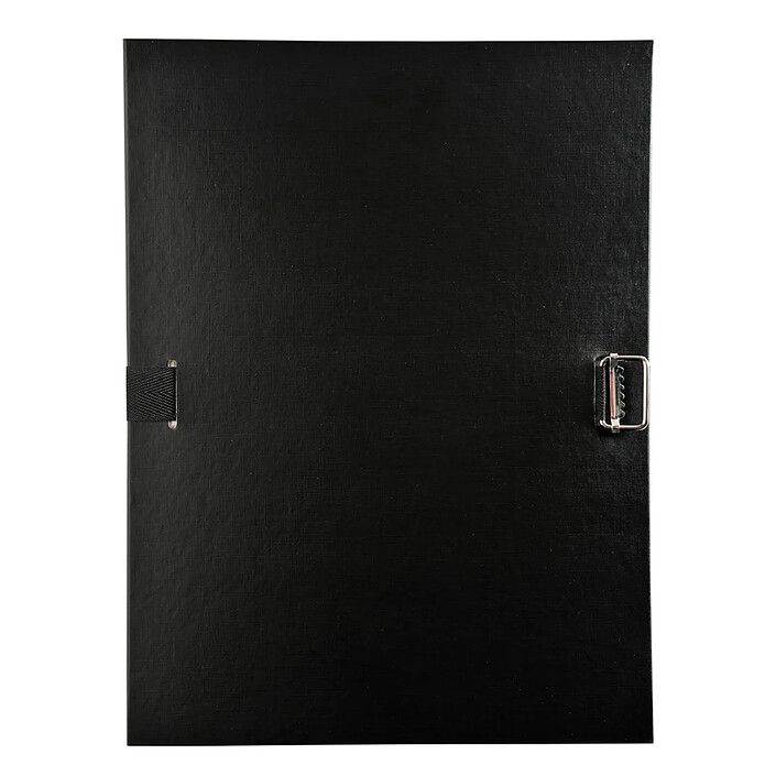 EXACOMPTA Chemises à sangle dos extensible avec rabat en pied et boucle à coulisseau cranté - PP - Noir