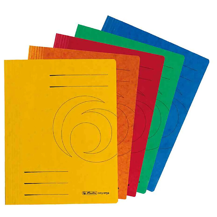 HERLITZ 10x Chemise à lamelle easyorga, A4, carton Vert