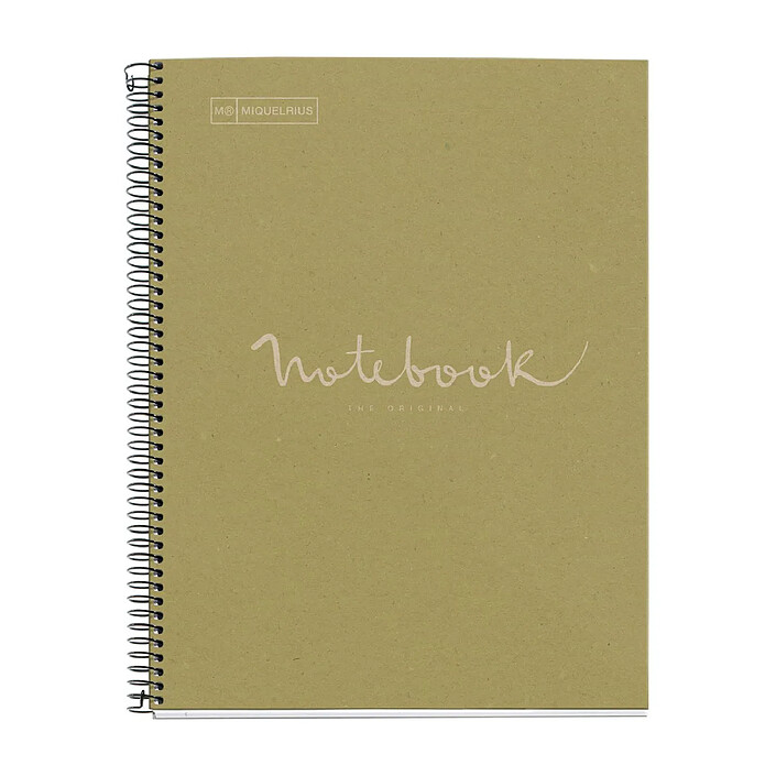 MIQUELRIUS Cahier emotions 100% recycle 1 couleur bande A4 80 feuilles lignees 7mm papier 80g 4 trous