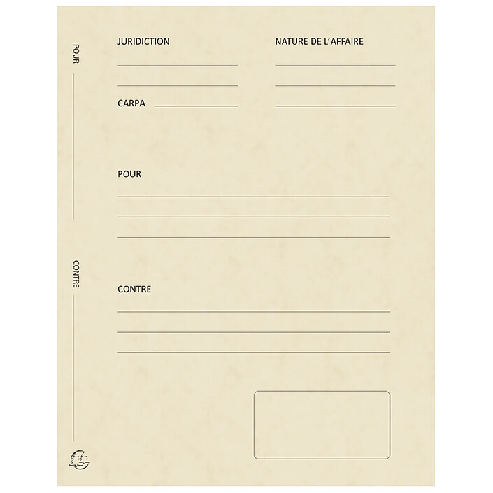 EXACOMPTA Pack de 25 dossiers de plaidoirie Avocats 'Pour / Contre' 25x32 cm Ivoire x 5