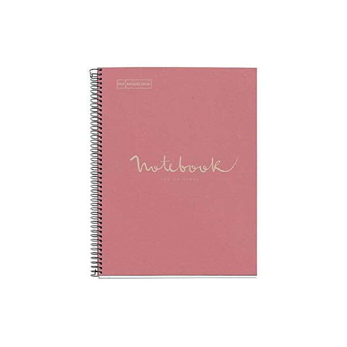APLI Cahier A4 Spirale Petits carreaux 80 pages perforées Rose Couverture carton