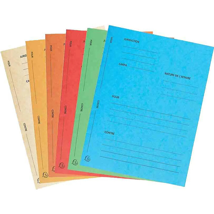 EXACOMPTA Pack de 25 Dossiers plaidoirie AVOCATS 'Pour / Contre' carte lustrée Assorties