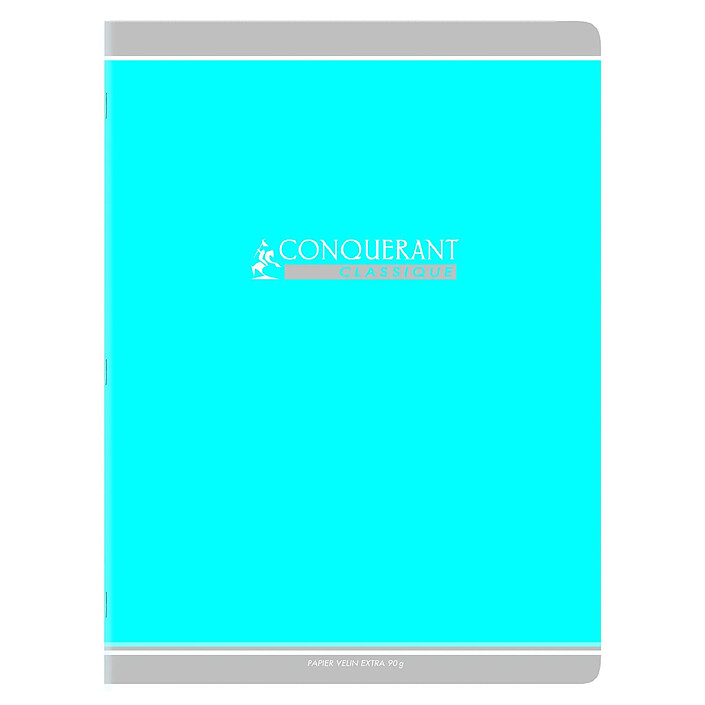 CONQUÉRANT Cahier conquérant classique agrafé 24 x 32 cm 96P 90G grands carreaux bleu x 40