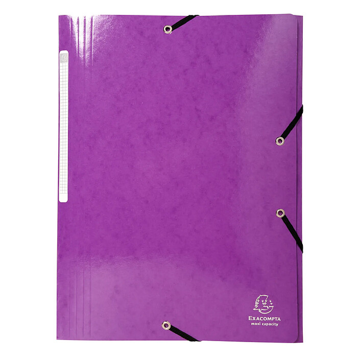 EXACOMPTA Chemise 3 rabats élastiques Max Capacité IDERAMA Carte pelliculée 425g Violet x 25