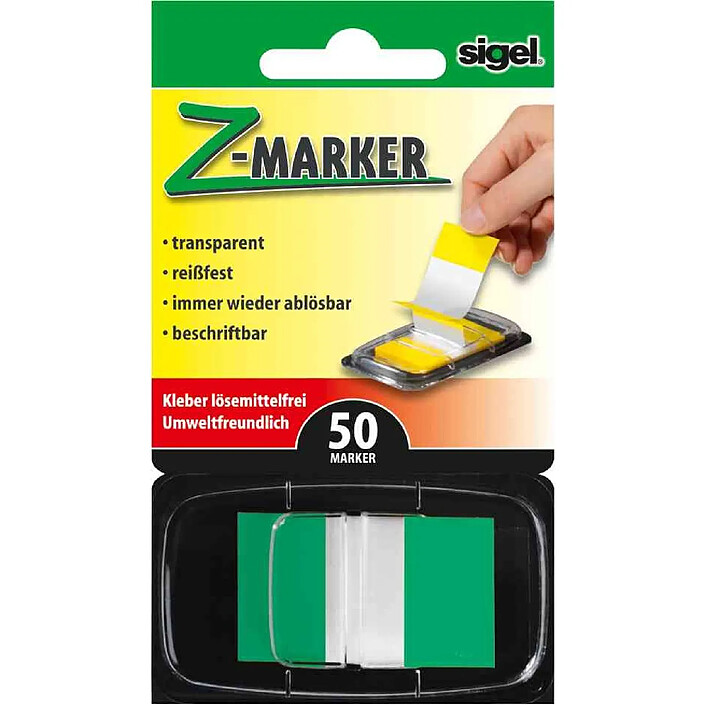 SIGEL Index repositionnable 'Z-Marker' film Color-Tip, vert