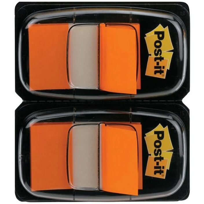 POST-IT Lot de 2 Post-it Marque-page adhésif Index, 25,4 x 43,2 mm, orange