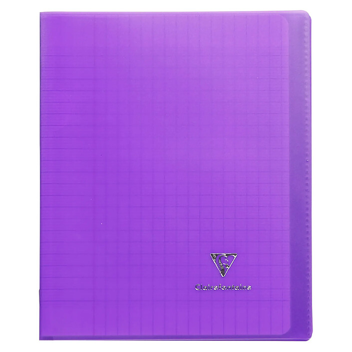 CLAIREFONTAINE Cahier Protège-cahier Koverbook Piqué Polypro 17x22cm 96p séyès Violet Transparent