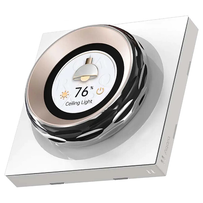 Aqara Molette Interrupteur Tactile Connectée avec Capteurs et Écran Personnalisable Blanc