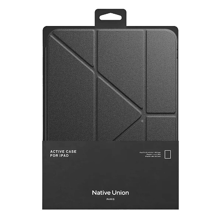 Native Union Étui Pliable 4 Positions iPad Pro 13 pouces Modèle Active Folio au Design Origami Noir pas cher