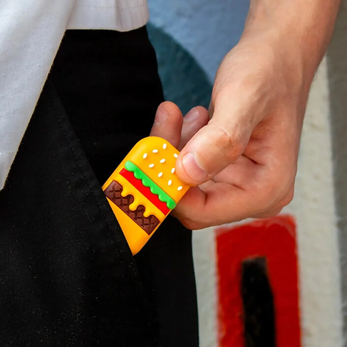 Avis MONEY WALKIE Porte-Monnaie Sans Contact avec Coque Design Burger Orange