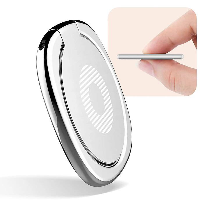 Setty Bague Support Magnétique pour Smartphone avec Adhésif Rotatif Argent pas cher
