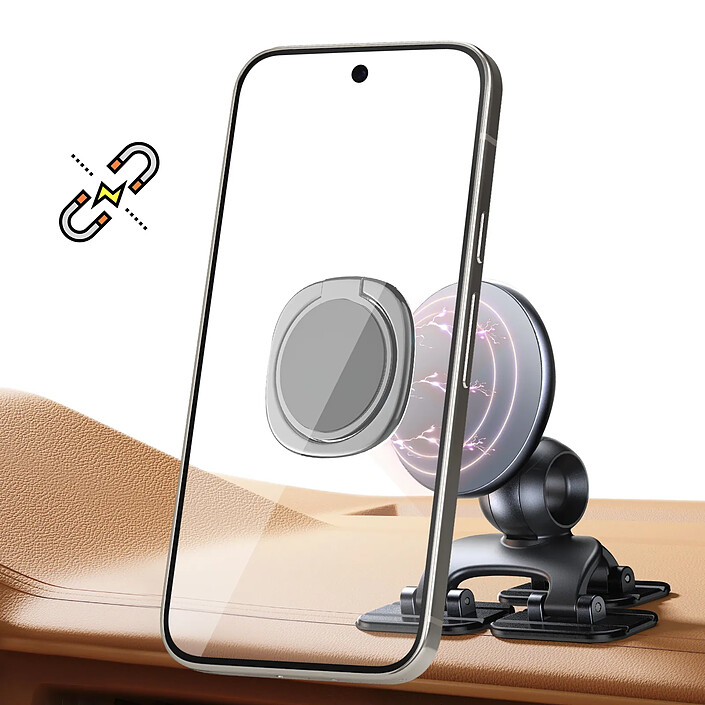 Acheter Setty Bague Support Magnétique pour Smartphone avec Adhésif Rotatif Argent