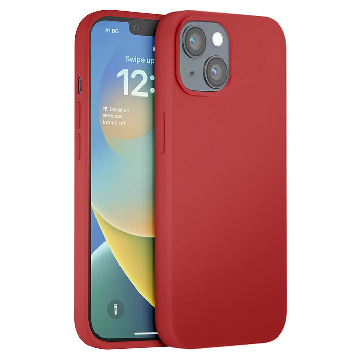 Moxie Coque pour iPhone 14 Édition Color Skin en TPU avec Intérieur Doux Rouge