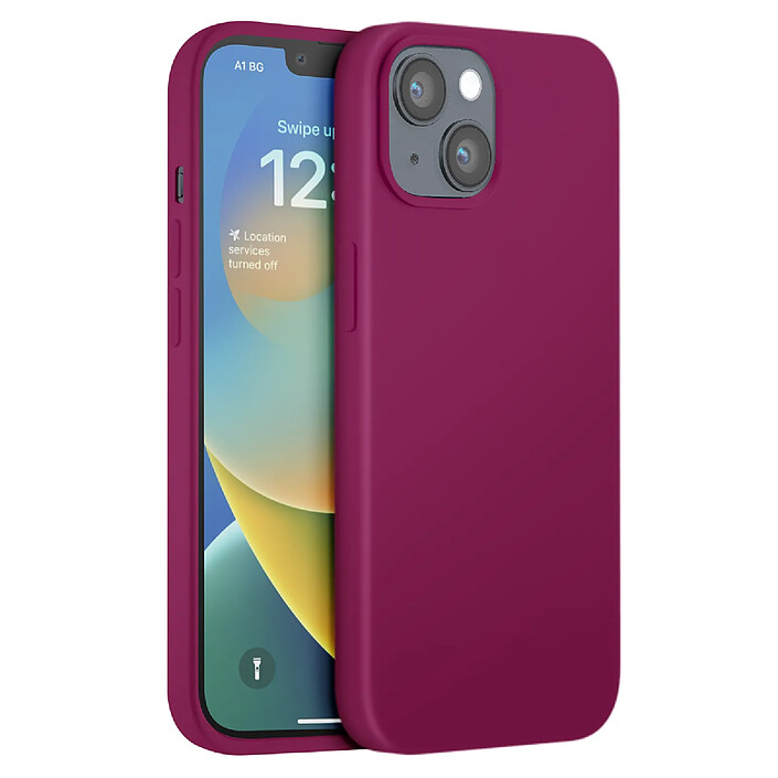 Moxie Coque pour iPhone 14 Édition Color Skin en TPU avec Intérieur Doux Violet foncé