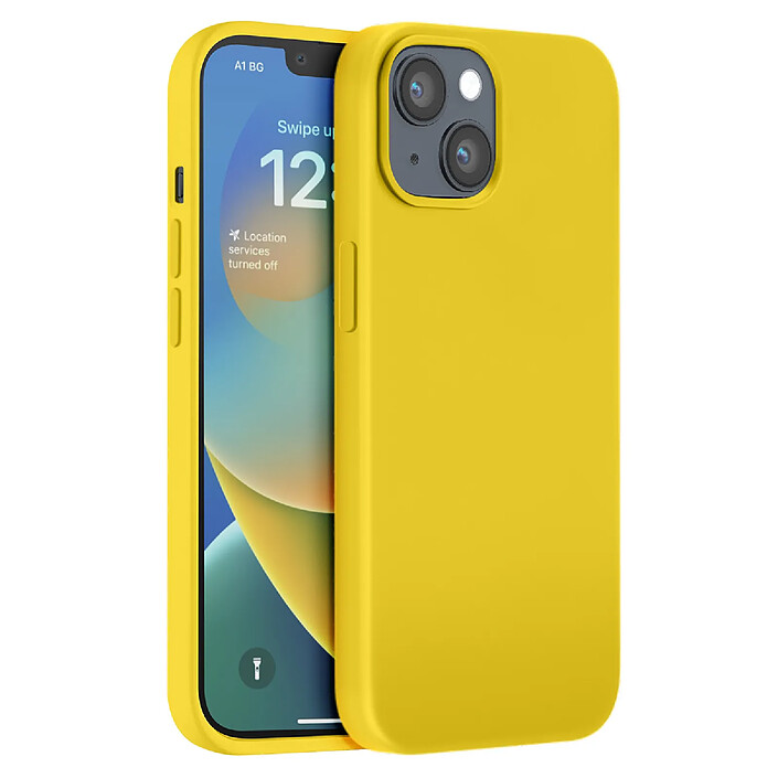 Moxie Coque pour iPhone 14 Édition Color Skin en TPU avec Intérieur Doux Jaune