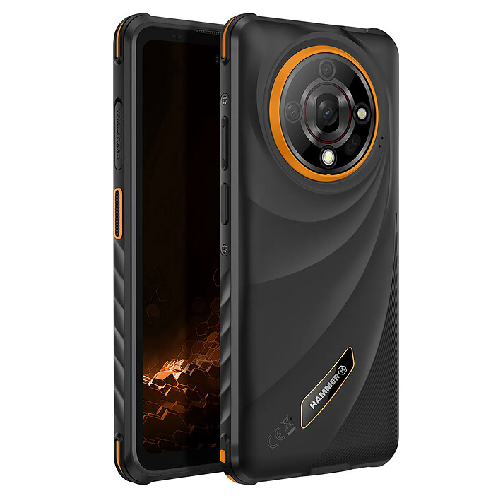 Hammer Smartphone Hammer Iron 6 5G 8?Go / 256?Go Android?15 IP69 Batterie 6050mAh Noir / Orange