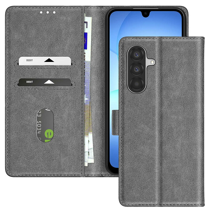 Avizar Étui pour Samsung Galaxy A17 Chesterfield avec Rangement Cartes Support Vidéo Gris