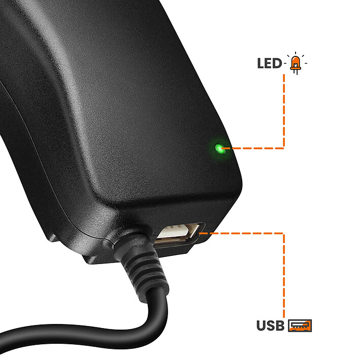 MAXEXCELL Chargeur Secteur 30W Tension Réglable 3-12V avec USB et 6 Embouts Inclus Noir pas cher