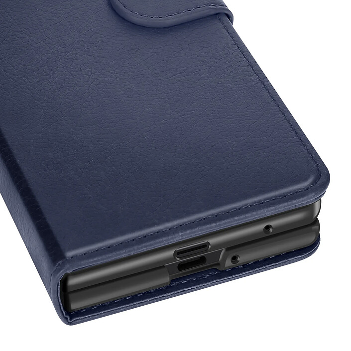 Acheter Avizar Étui Chesterfield Porte-Carte pour Z Fold 7 avec Rabat Magnétique Bleu
