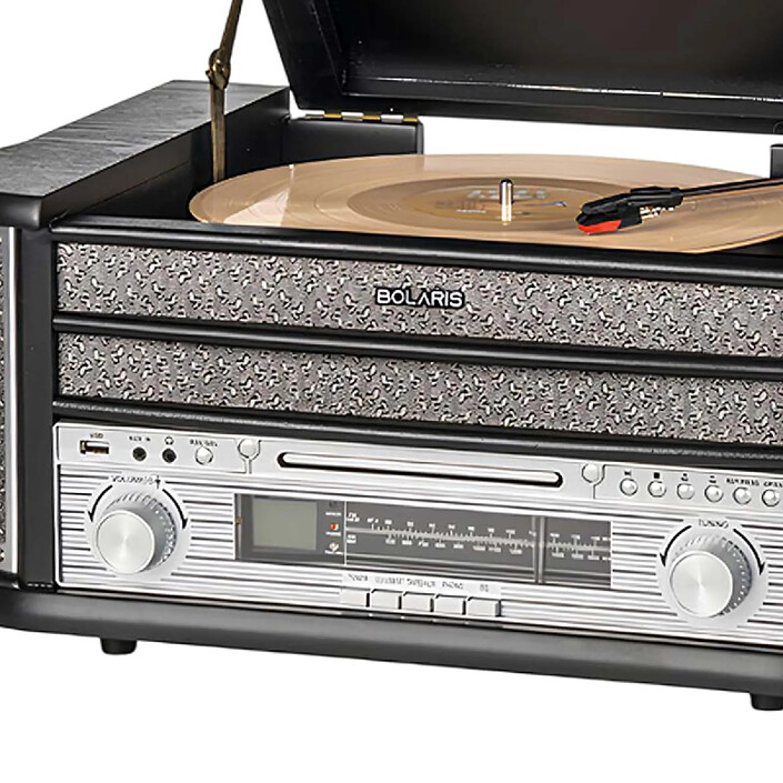 Acheter Avizar Tourne Disques Multifonctions Bluetooth / CD / K7 / AM / FM Modèle Cambridge Noir