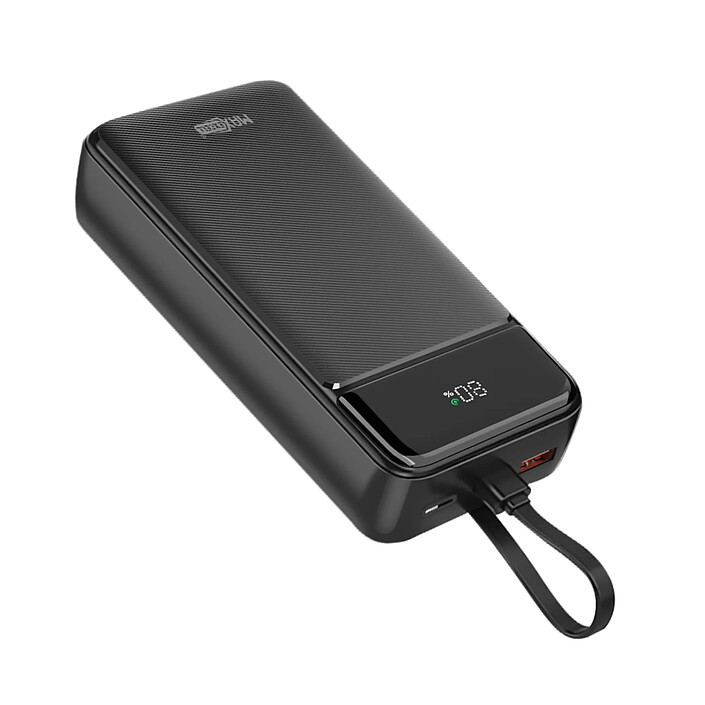 MAXEXCELL Batterie de Secours 20000mAh 2 Port USB-A / USB-C avec 2 Câbles et Écran LCD Noir pas cher
