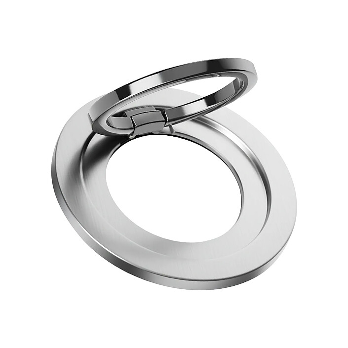 MAXEXCELL Anneau Support MagSafe pour iPhone Magnétique et Rotatif Argent