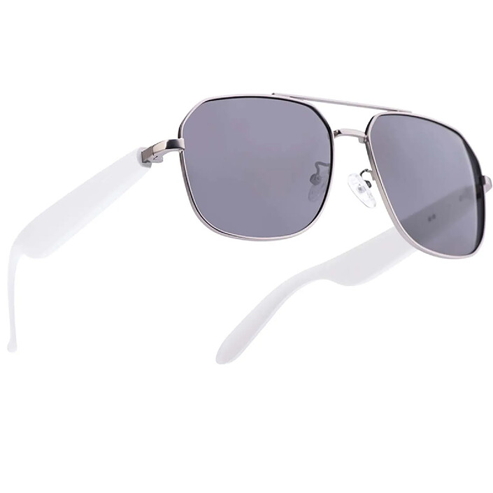 Avizar Lunettes Connectées Modèle Thalos avec Verres Solaires Polarisés Blanc / Gris