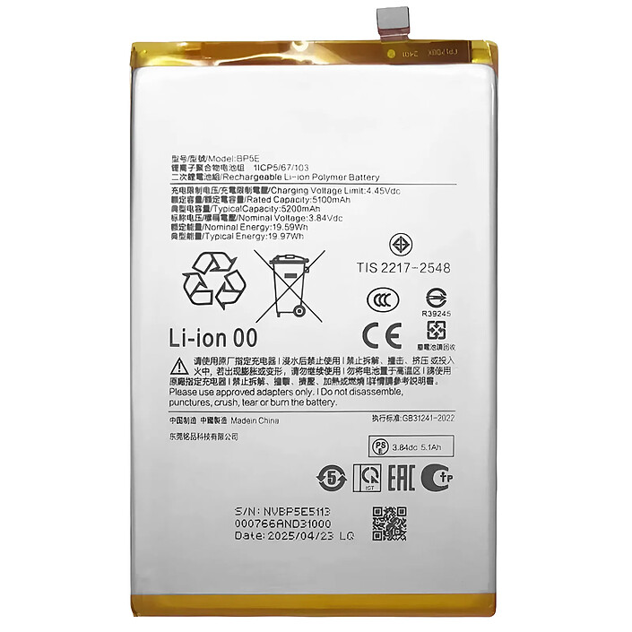 Clappio Batterie de Remplacement pour Xiaomi Redmi A5 5200mAh Modèle BP5E