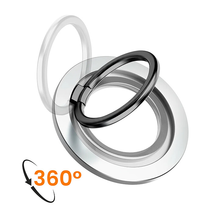 MAXEXCELL Anneau Support MagSafe pour iPhone Magnétique et Rotatif Argent pas cher