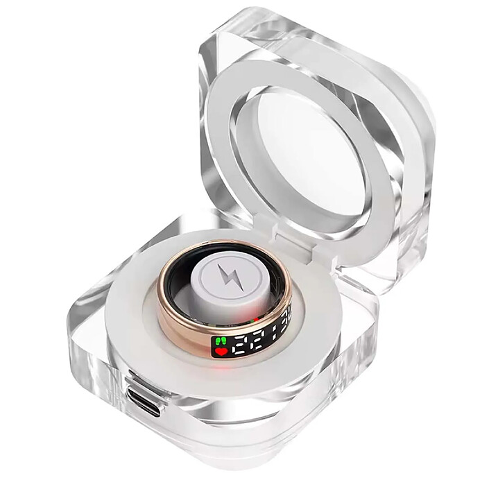 Acheter Avizar Bague Connectée Taille 8 Modèle Saturn avec Écran LED et Étui de Charge