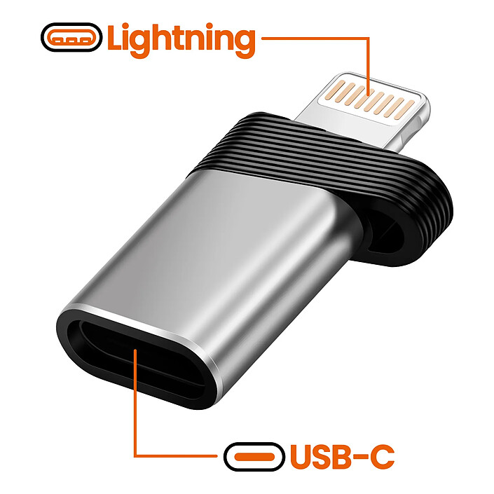 Avis LinQ Adaptateur OTG pour USB-C vers Lightning Vitesse à 480Mbps Argent