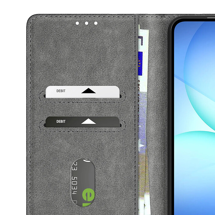 Avizar Étui pour Samsung Galaxy A17 Chesterfield avec Rangement Cartes Support Vidéo Gris pas cher