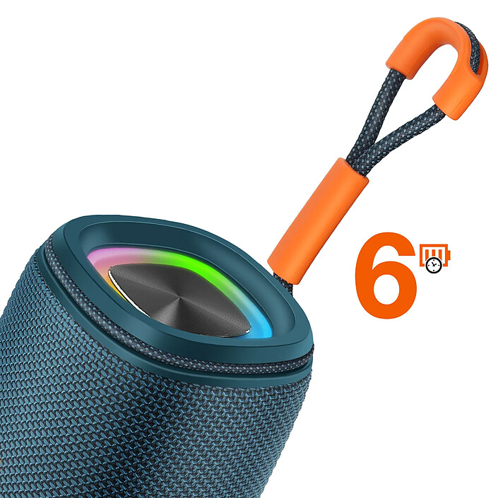 LinQ Enceinte Bluetooth 8W Portable Étanche IPX6 avec LED Multicolore Bleu pas cher