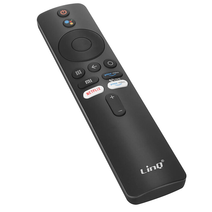 LinQ Télécommande Bluetooth 2.4G pour Xiaomi Mi TV avec Assistant vocal Google Noir