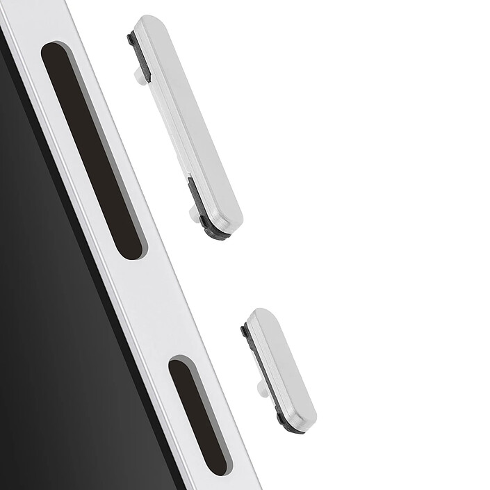 Clappio Bouton Power et Volume de Remplacement pour Galaxy S25 Ultra Argent