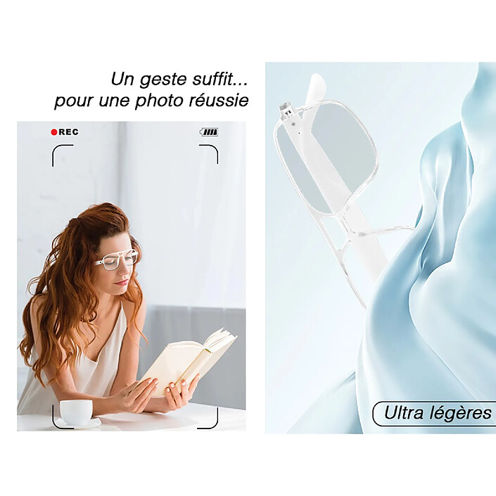 Avis Avizar Lunettes Connectées Bluetooth Modèle Sharp avec Audio Intégré Ultra Léger Blanc