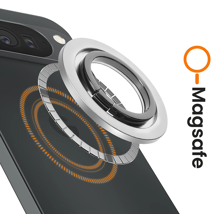 Acheter MAXEXCELL Anneau Support MagSafe pour iPhone Magnétique et Rotatif Argent