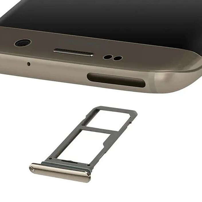 Avis Clappio Tiroir de Carte Nano SIM pour Samsung Galaxy S7 edge avec Emplacement micro-SD Dorée