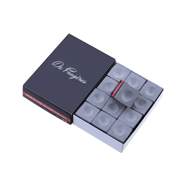 De Faugères Lot de 12 Craies pour Billard Pratique Gris