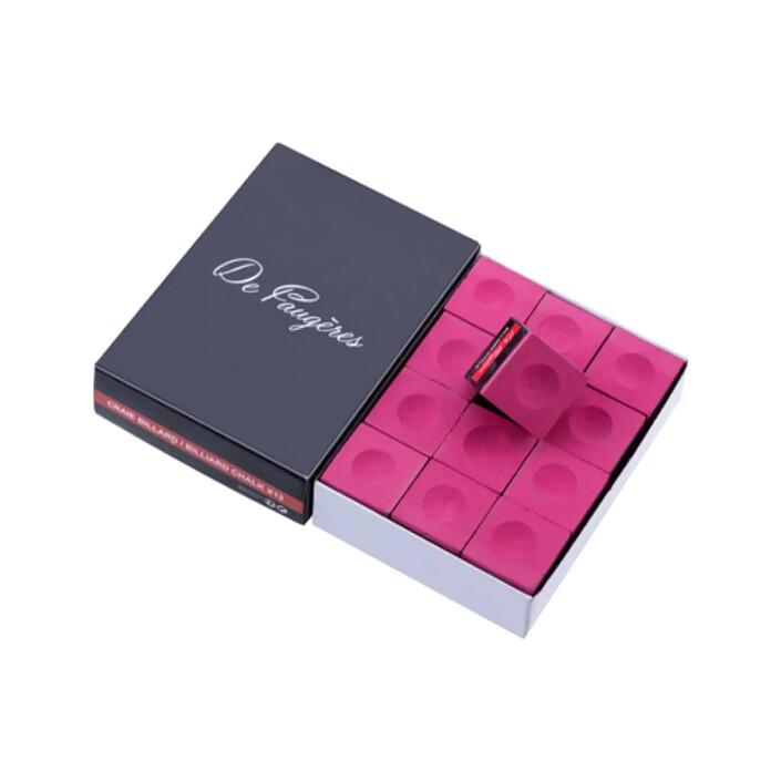 De Faugères Lot de 12 Craies pour Billard Pratique Rouge