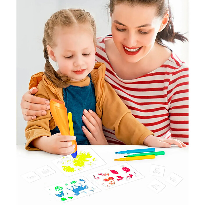 Acheter Avizar Stylo Pulvérisateur d'Encre Électrique avec Accessoires Créatifs pour Enfant Orange