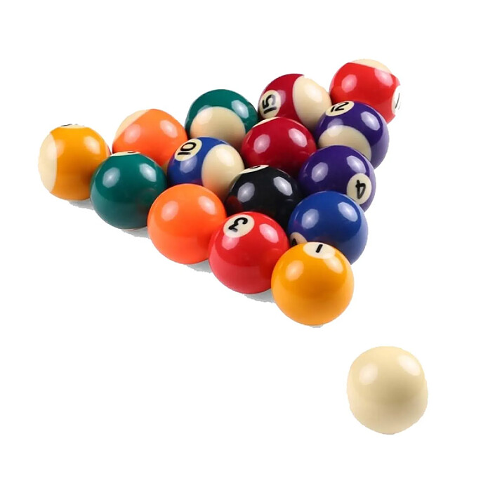 De Faugères Set de 16 Billes de Billard 57 mm pour Jeu Américain Numérotées Multicolore